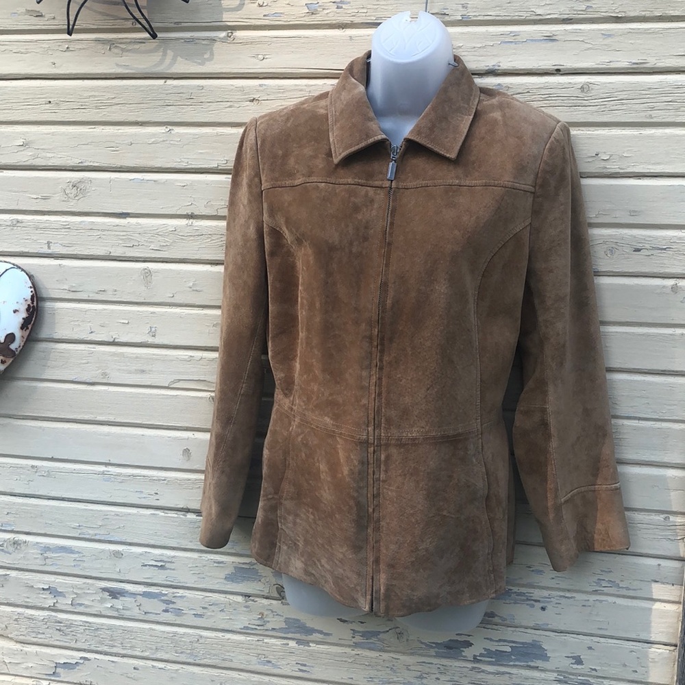 Tan washable suede jacket by St. John’s bay